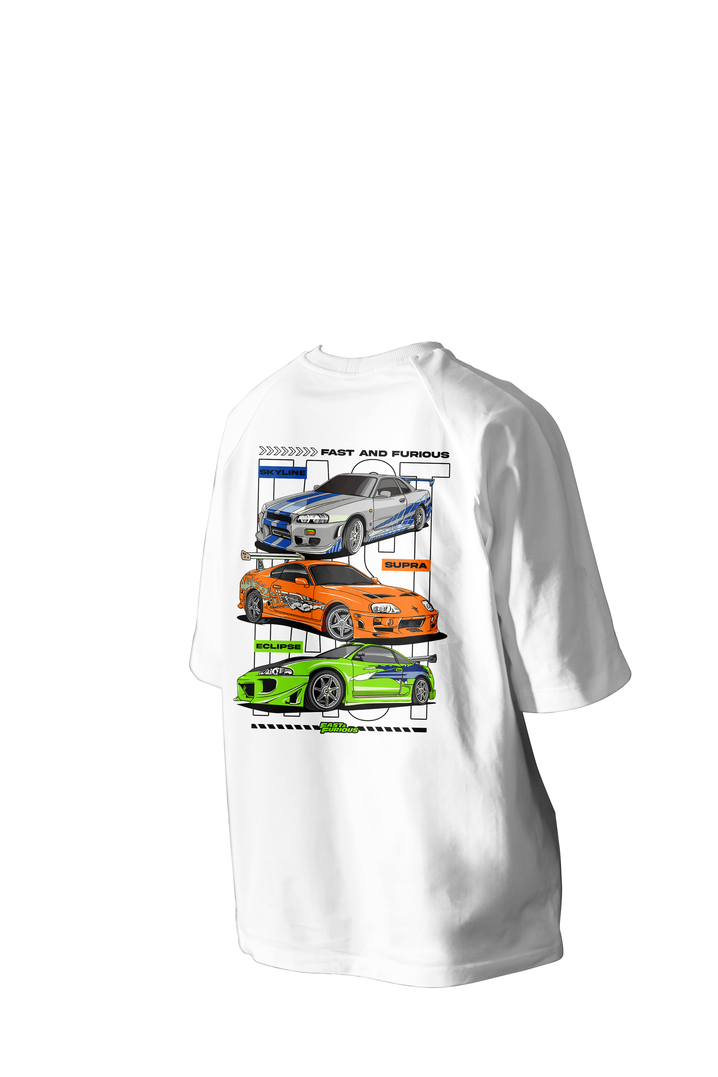 Skyline Cars Printed Oversize Tee