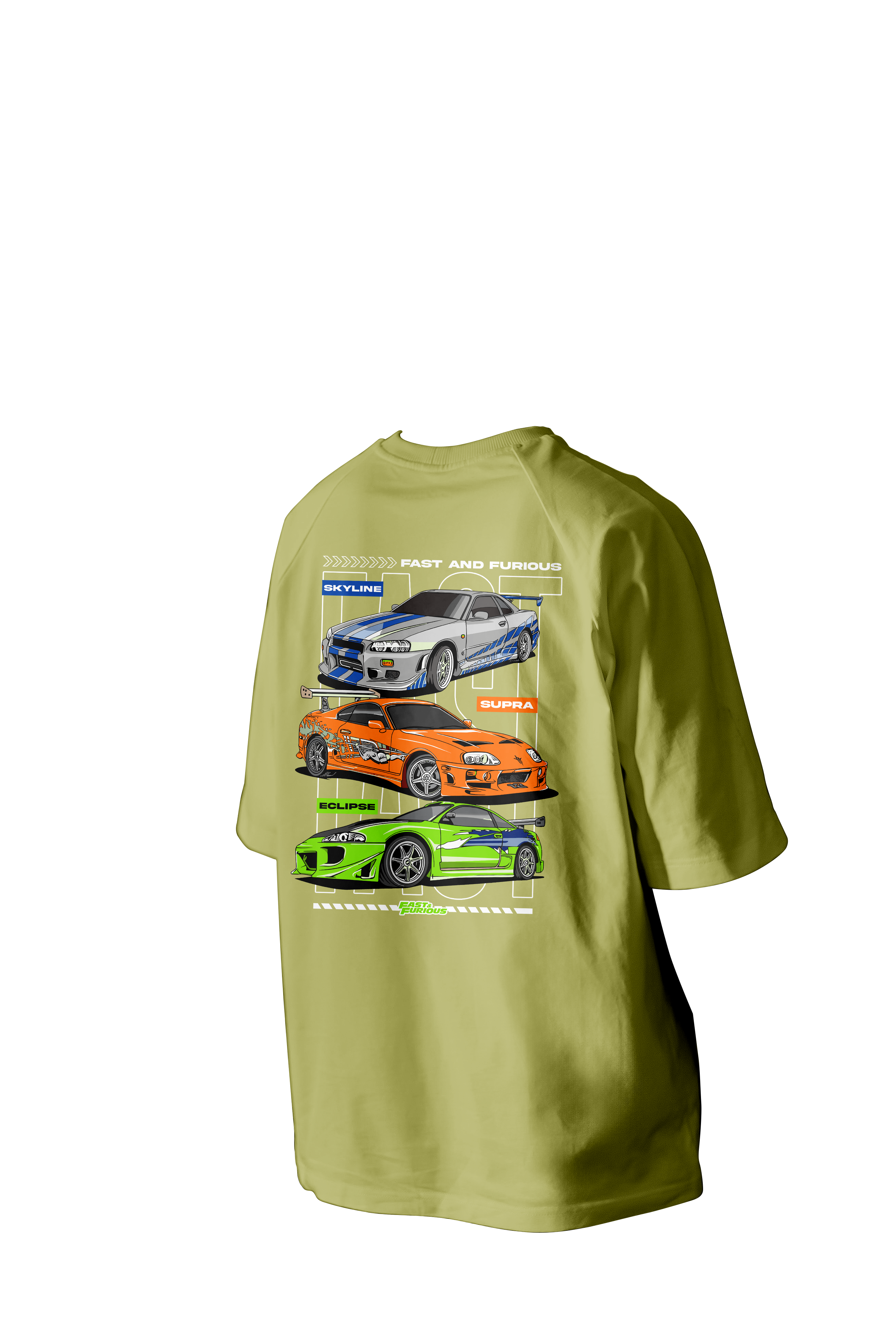 Skyline Cars Printed Oversize Tee