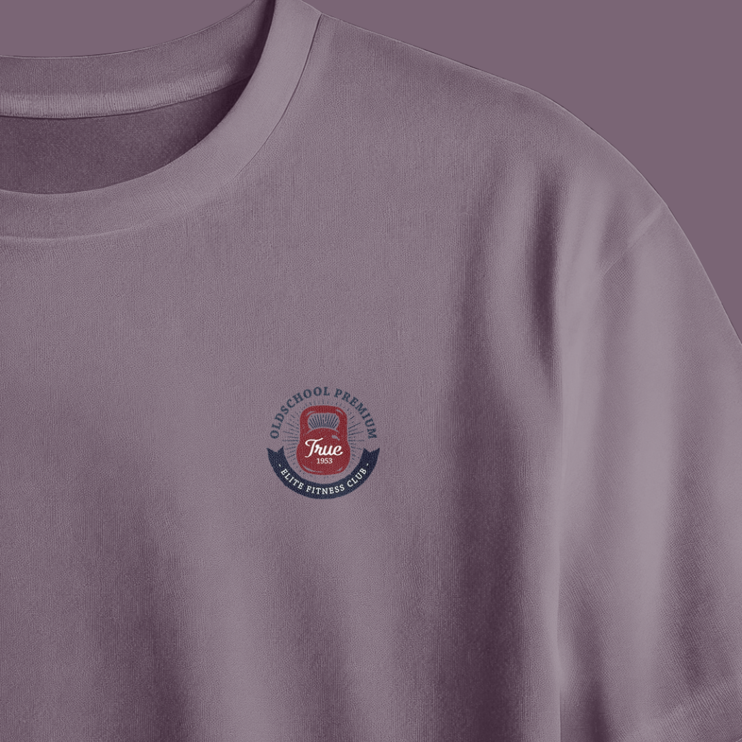 Old School Premium Elite Fitness Club Printed Oversized Tee