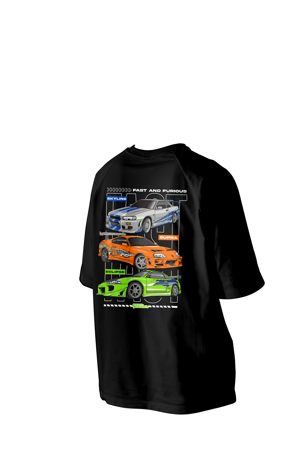Skyline Cars Printed Oversize Tee